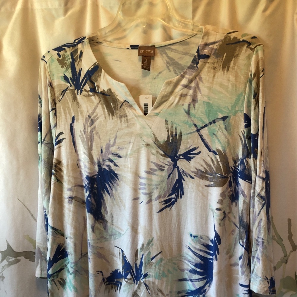 Chicos Split Neck Top